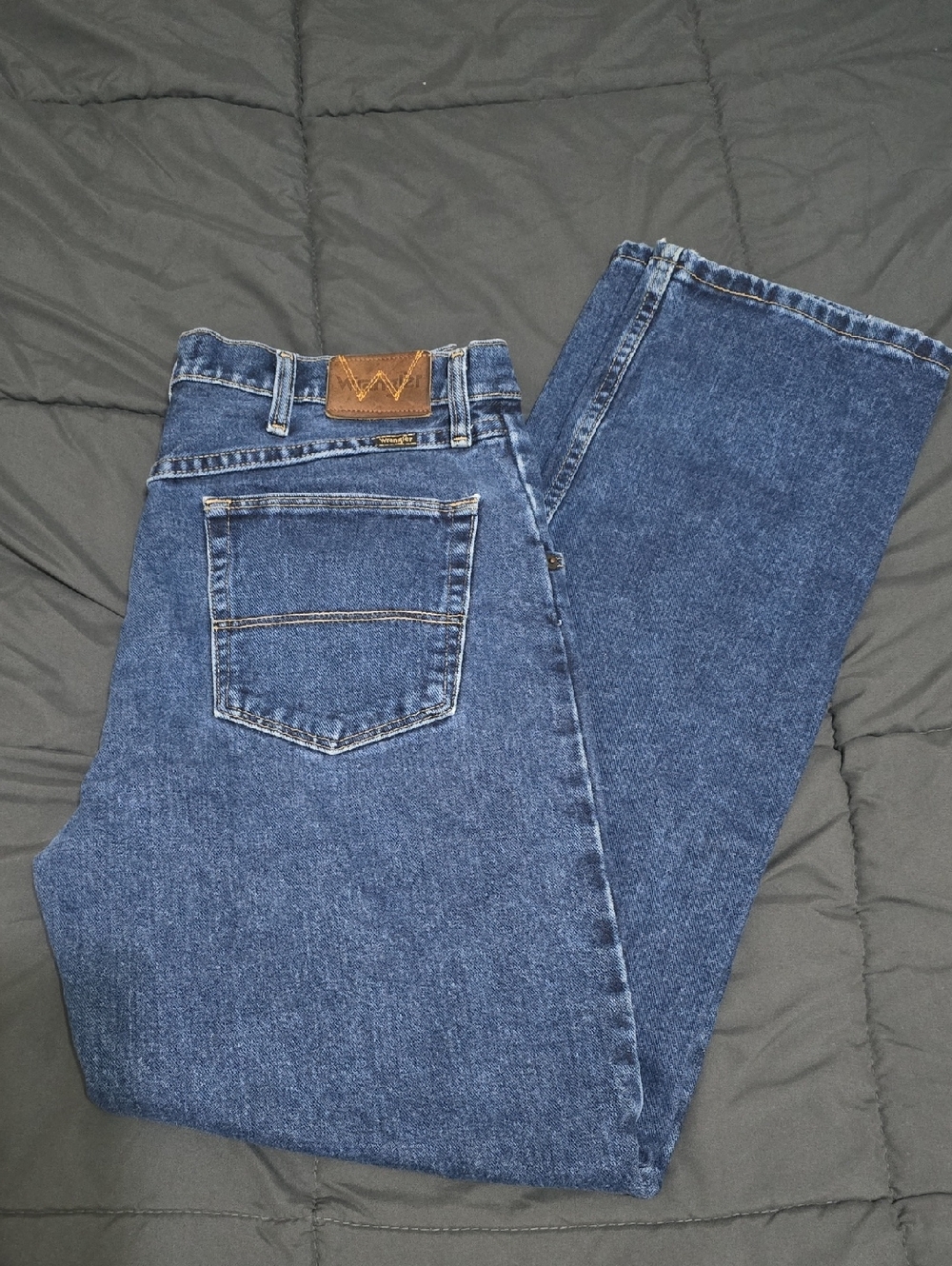 Wrangler Mens Regular Fit Straight Leg Blue Denim Jeans 34x34